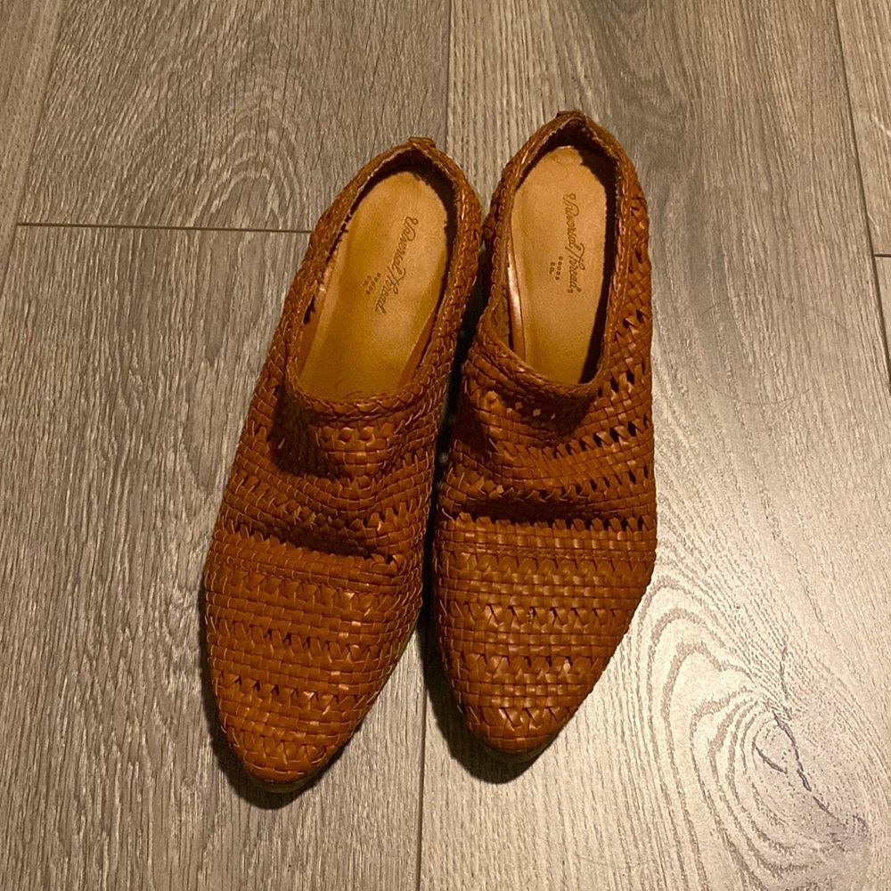 Tan Woven Mules